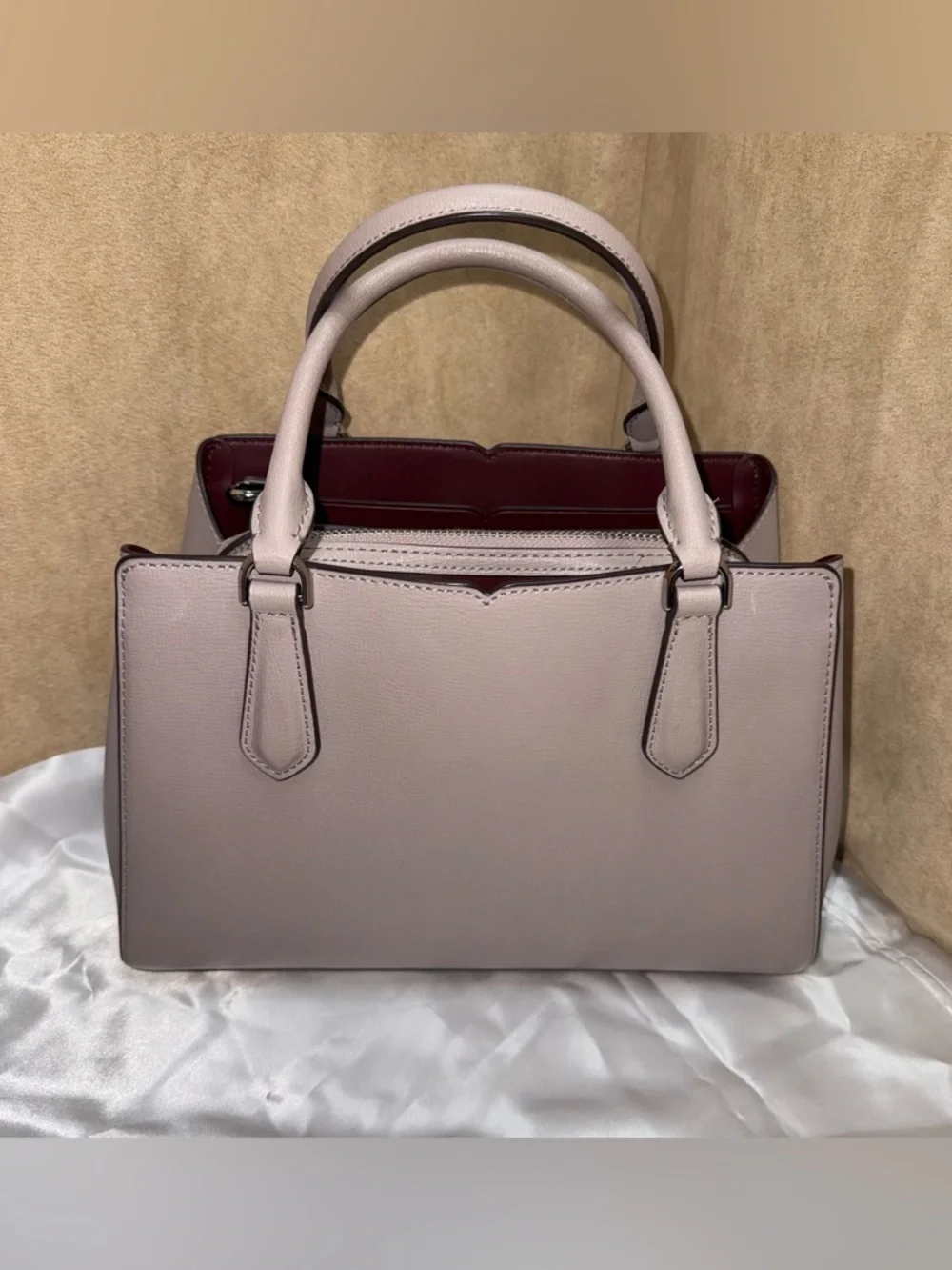 Kate Spade New York Pebbled Leather Top Handle Satchel Structured Bag